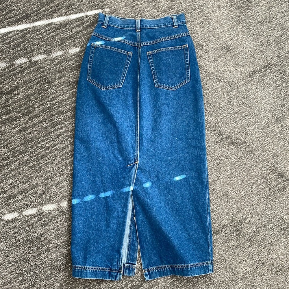 Vintage Button Denim Maxi Skirt - Picture 4 of 8